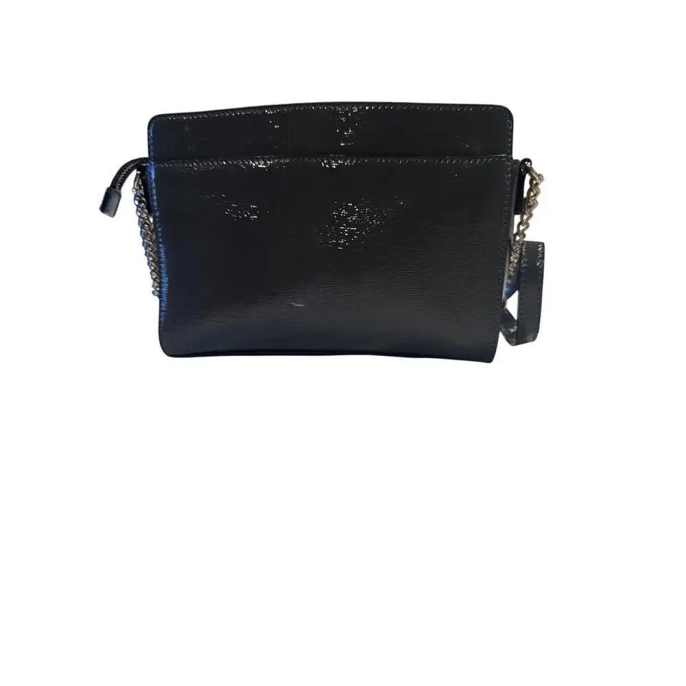 KATE SPADE Hancock Park Angelica Crossbody Doe Gray Patent Leather with Dust Bag